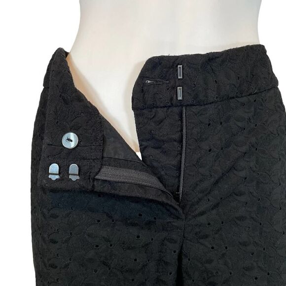 Womyn The Kennedy Eyelet Flare Long Pants Black Career Casual - Picture 4 of 10